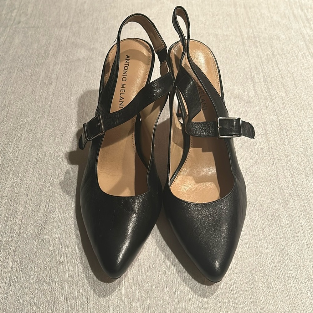 Antonio Melani Pointed Toe Slingback Kitten Heels